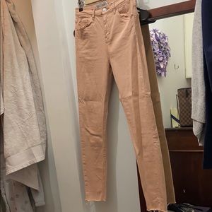 Topshop ‘Jamie’ salmon colored jeans. NEVER WORN